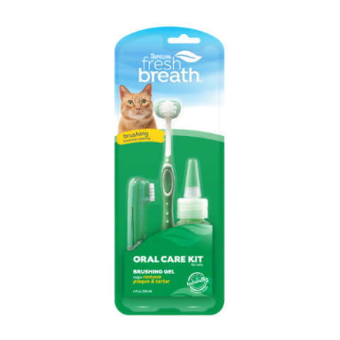TropiClean Fresh Breath Oral Care Kit for Cats, 2oz 1